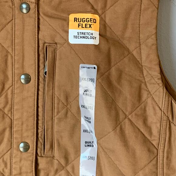 Carhartt Women's Rugged Flex Relaxed Fit Vest, Brown XXL (20) Quilted NEW - Picture 3 of 12